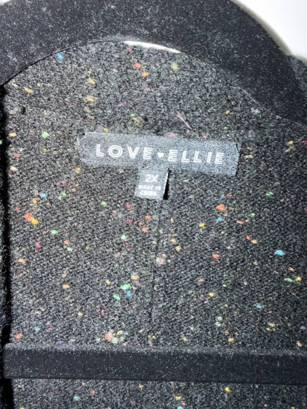 Love Ellie Cardigan Cardi Colorful Speckles Charcoal 2X - Picture 2 of 3
